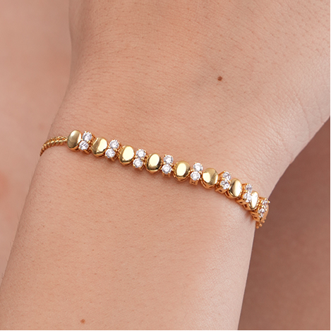 Modern Silver Disc Bracelet - KYMEE