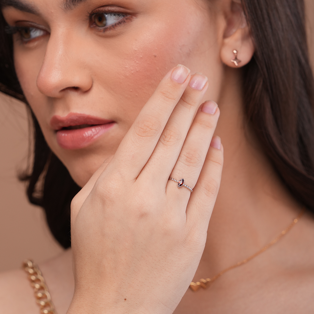 Delicate Marquise Stone Ring - KYMEE