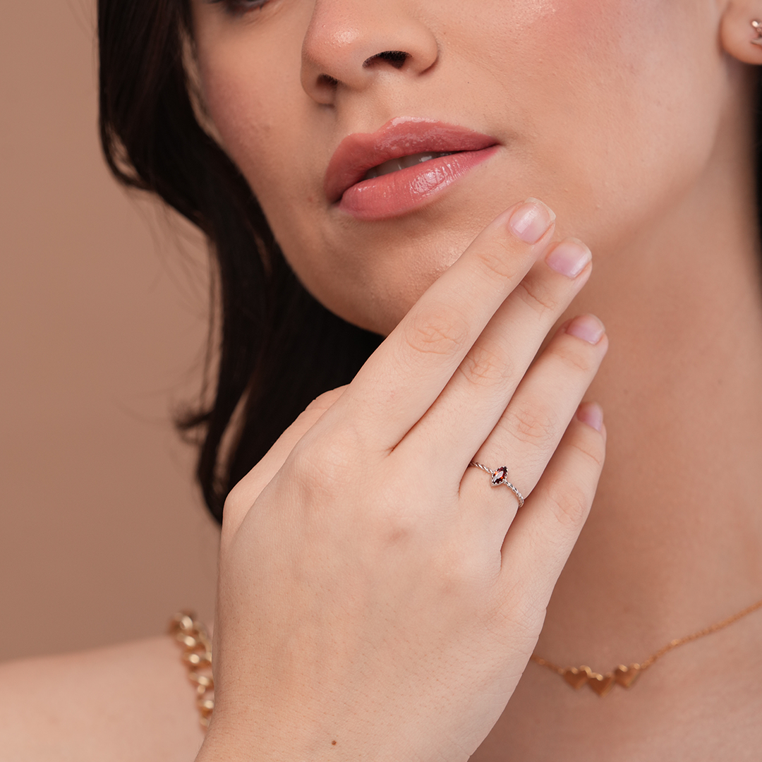 Delicate Marquise Stone Ring - KYMEE