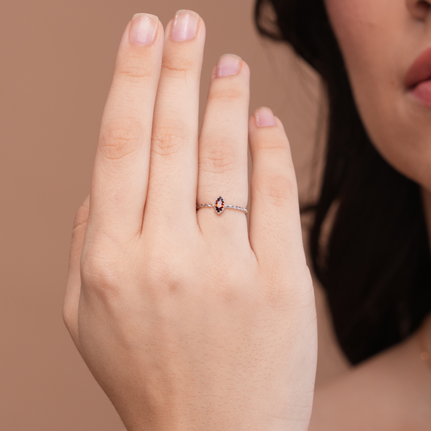 Delicate Marquise Stone Ring - KYMEE