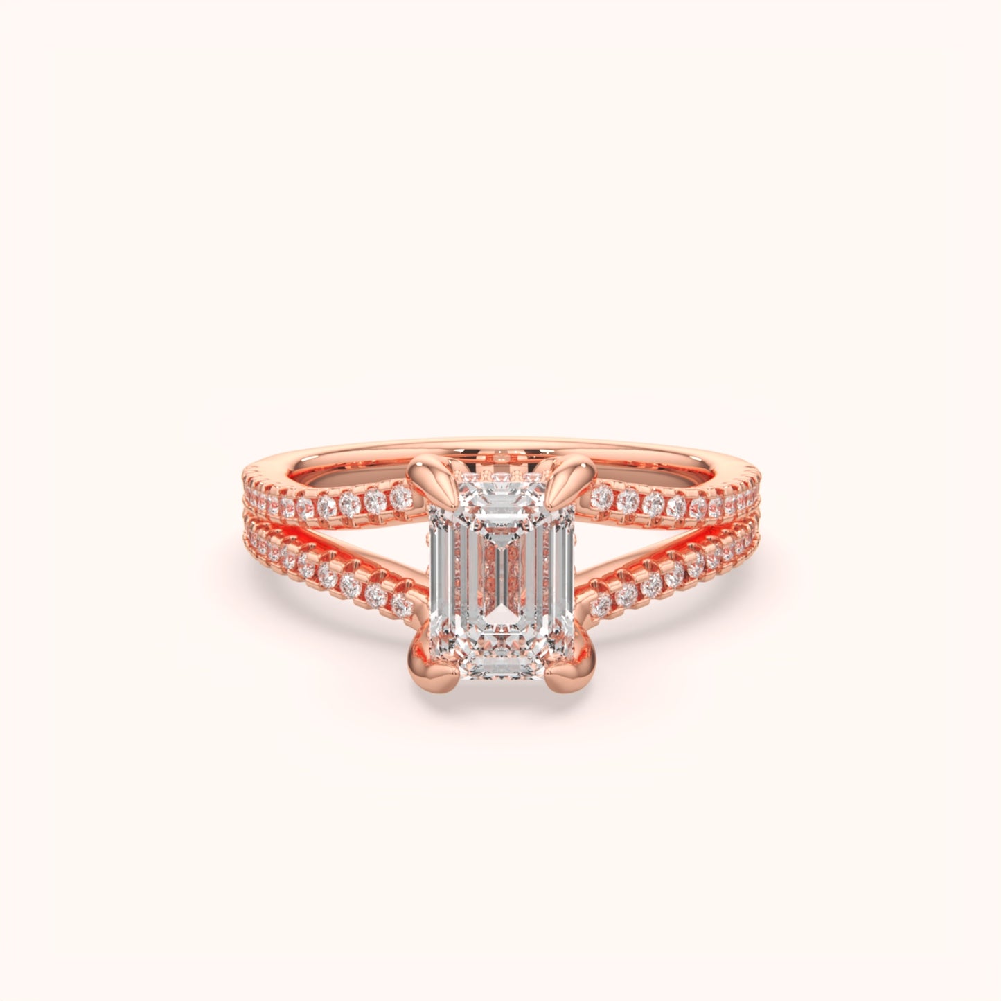 Sophisticated Emerald Halo Ring