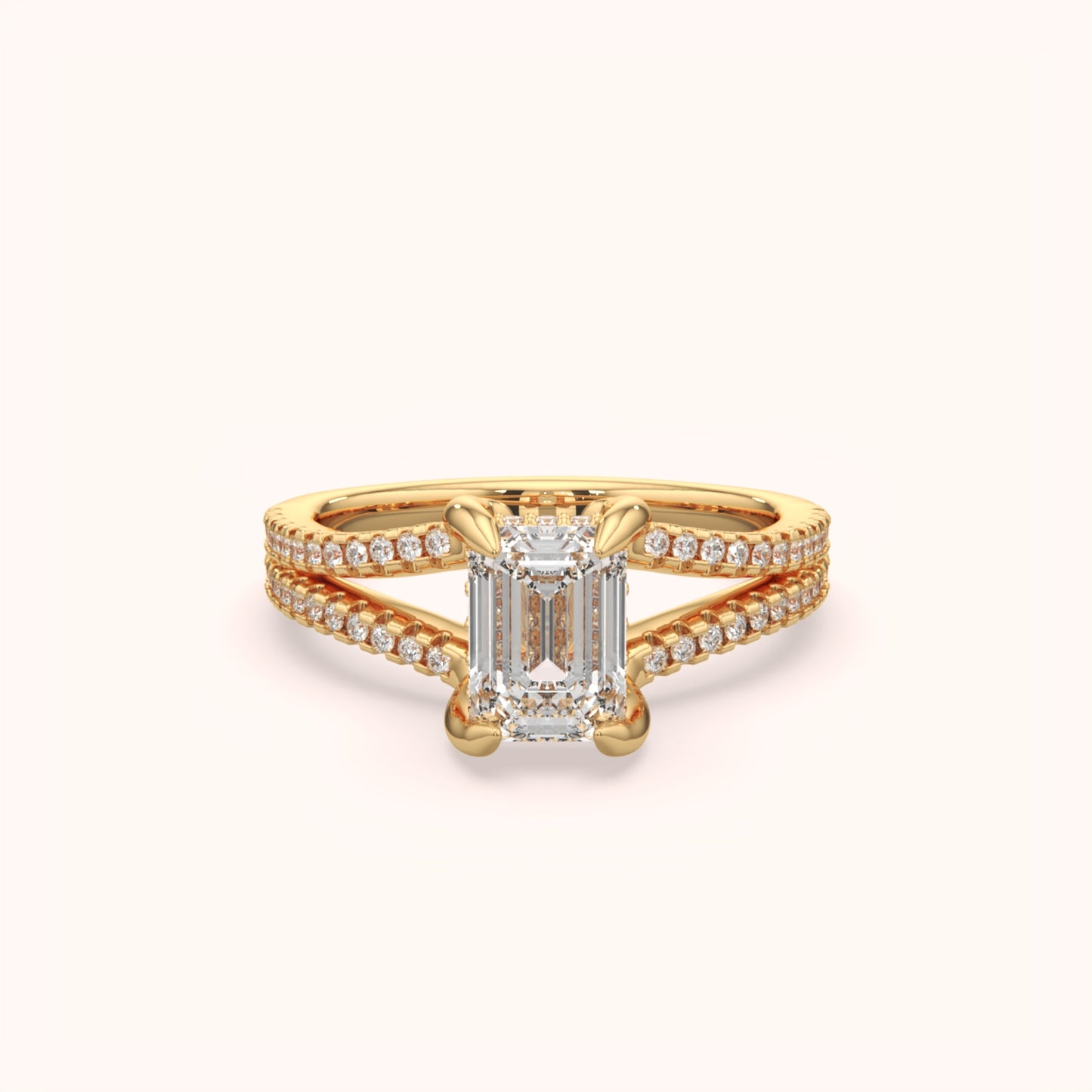 Sophisticated Emerald Halo Ring
