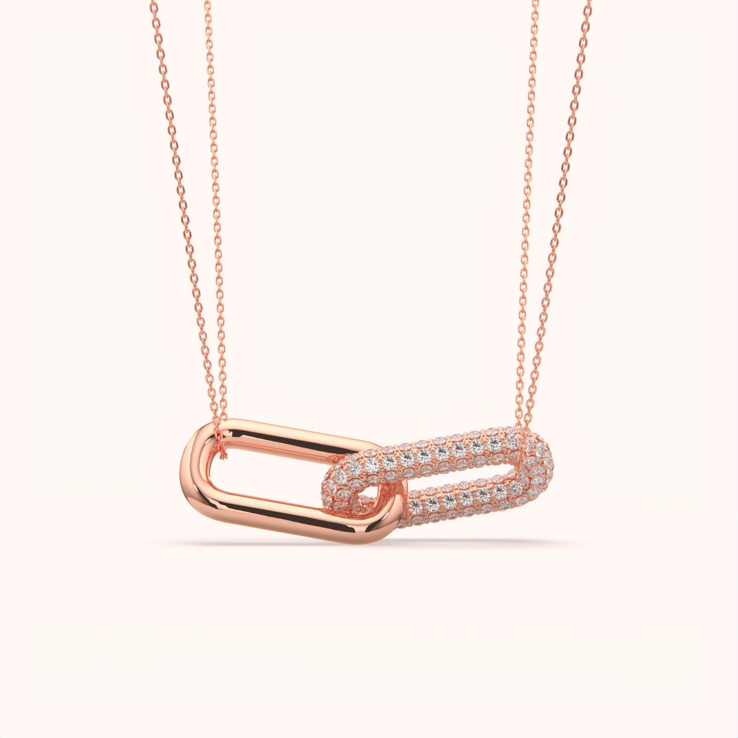 Modern Pave Link Necklace