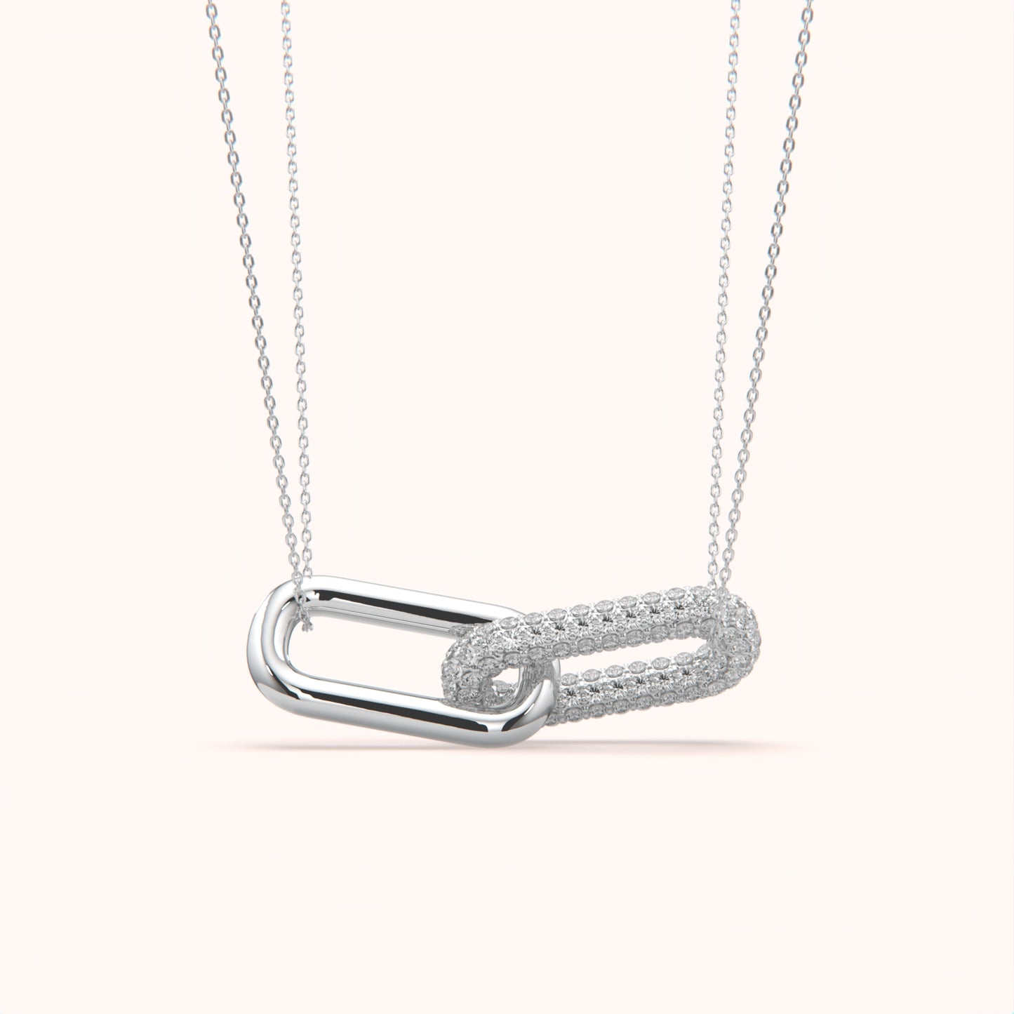 Modern Pave Link Necklace