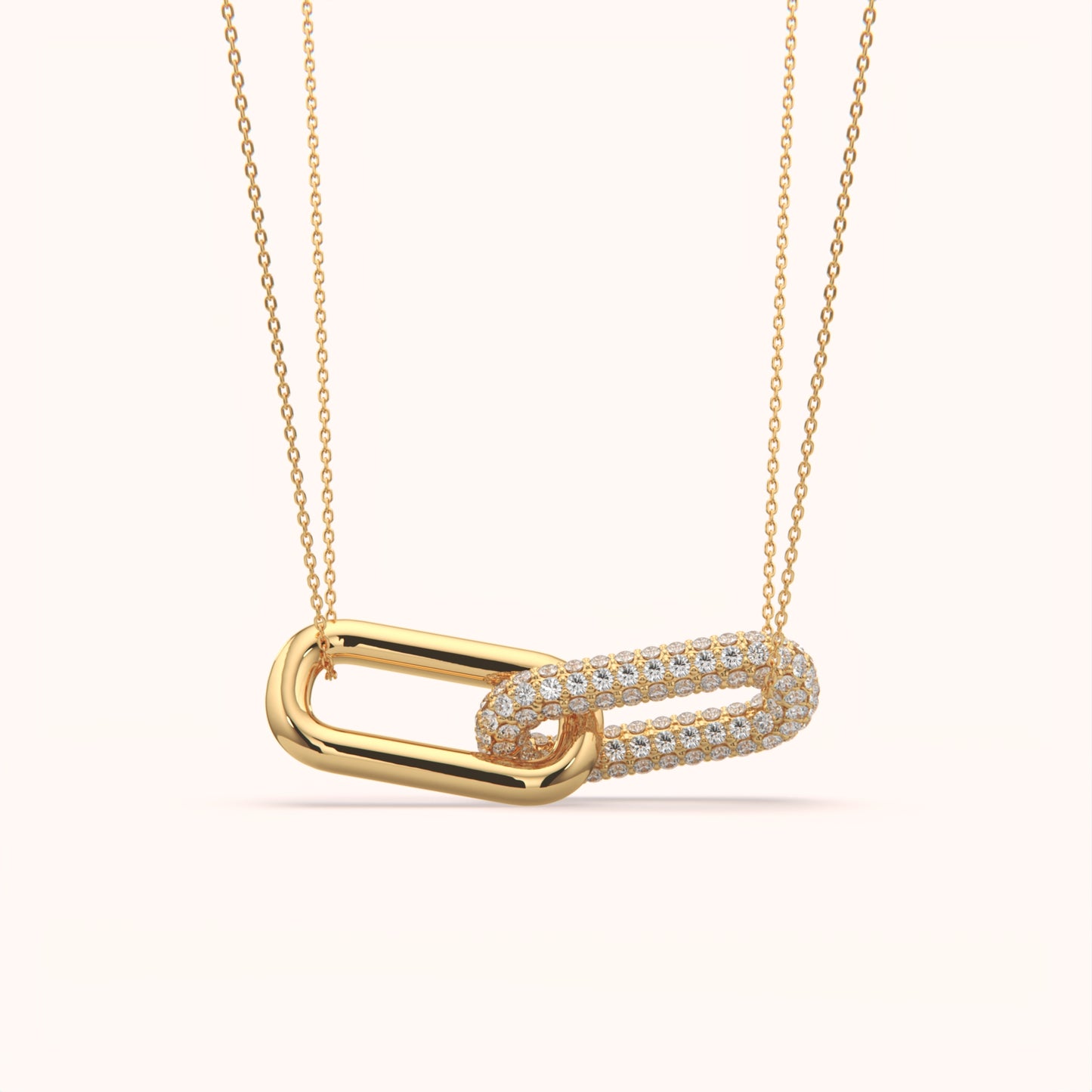 Modern Pave Link Necklace