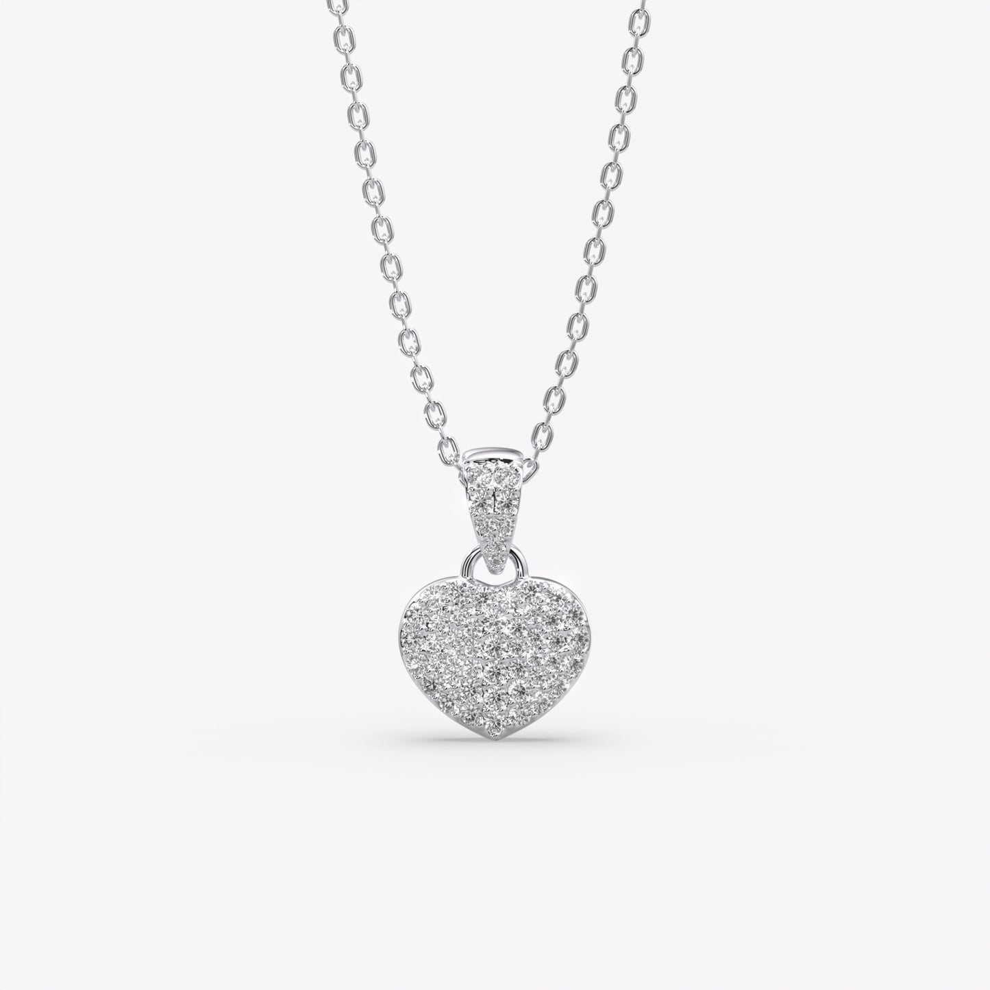 Silver Sparkling Heart Necklace