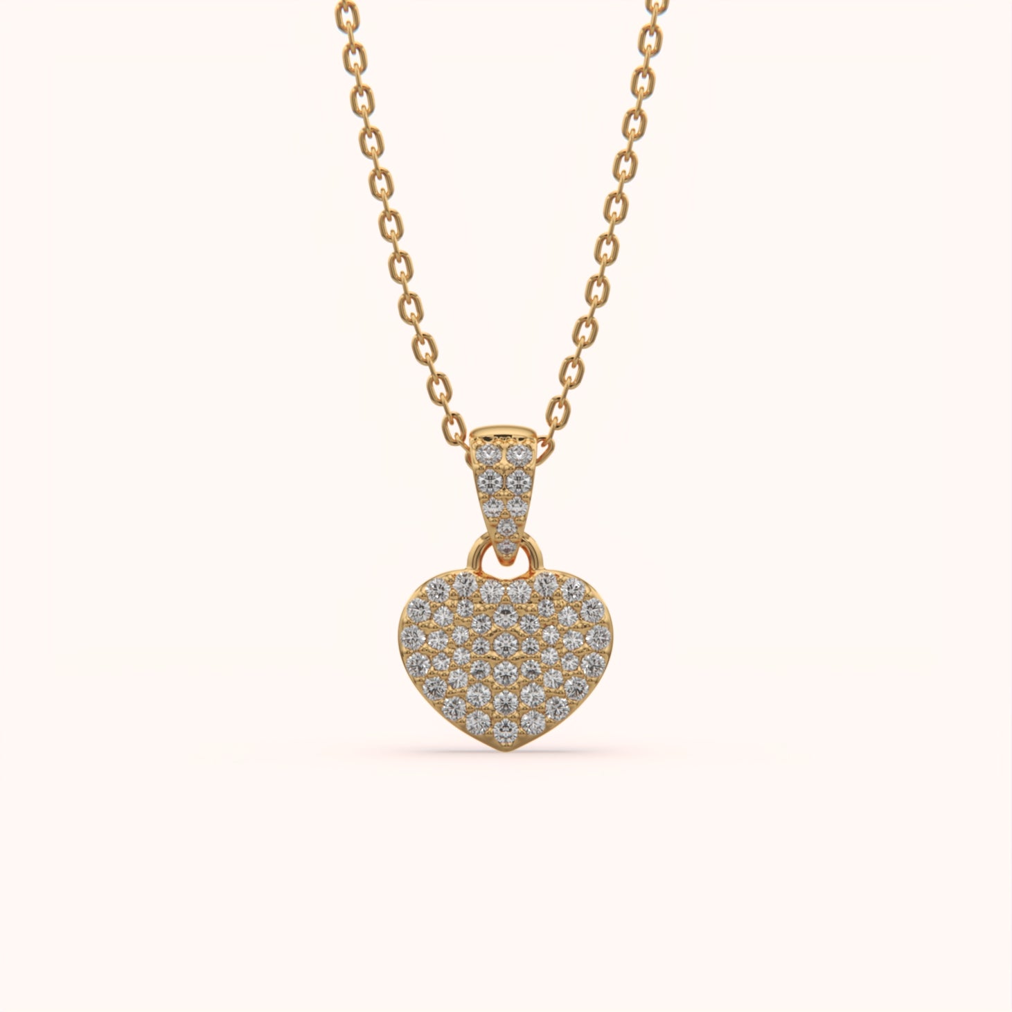 Dainty Pave Heart Necklace - KYMEE