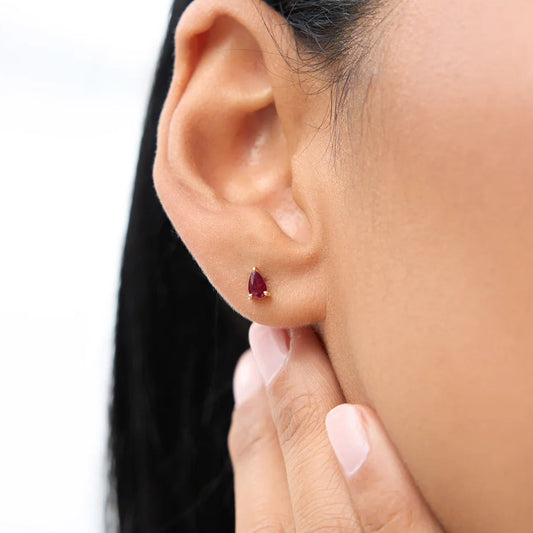 Pear Cut Solitaire Stud Earrings