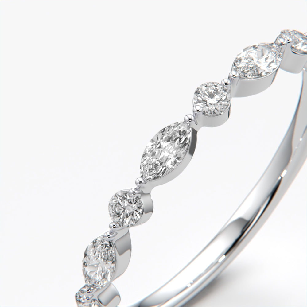 18K Gold Vermeil Marquise Diamond Band