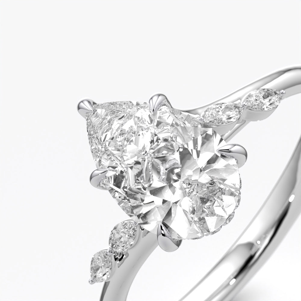 Celestial Bloom Pear Diamond Ring