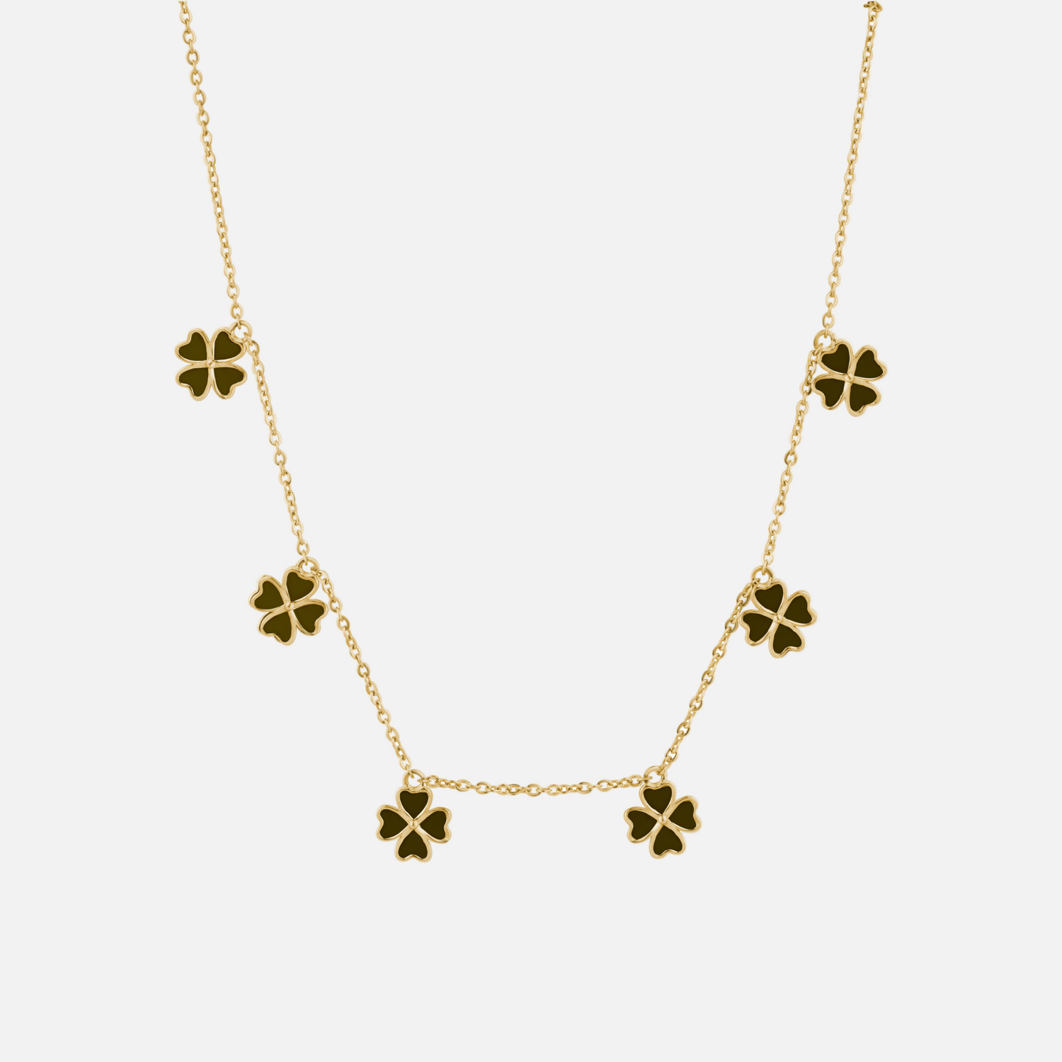Green Enamel Clover Necklace - KYMEE