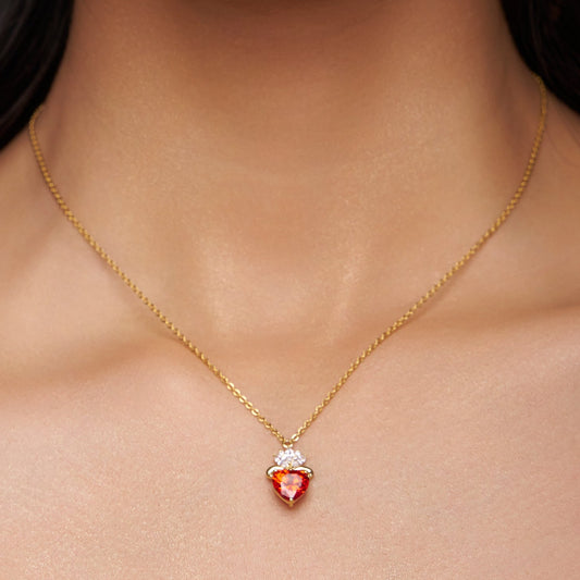 Dazzling Red Heart Necklace - KYMEE