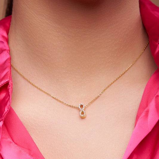 Diamond-Set Infinity Necklace - KYMEE