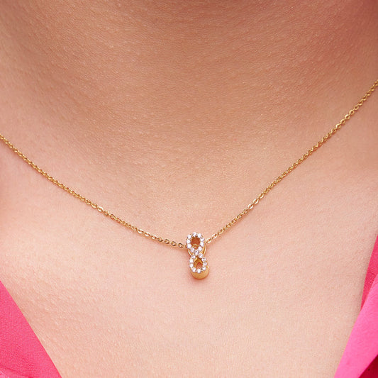 Diamond-Set Infinity Necklace - KYMEE
