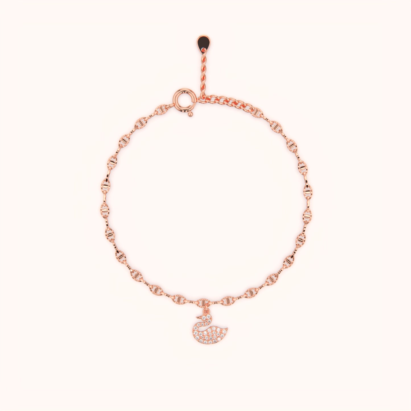 Charming Pave Set Duck Bracelet