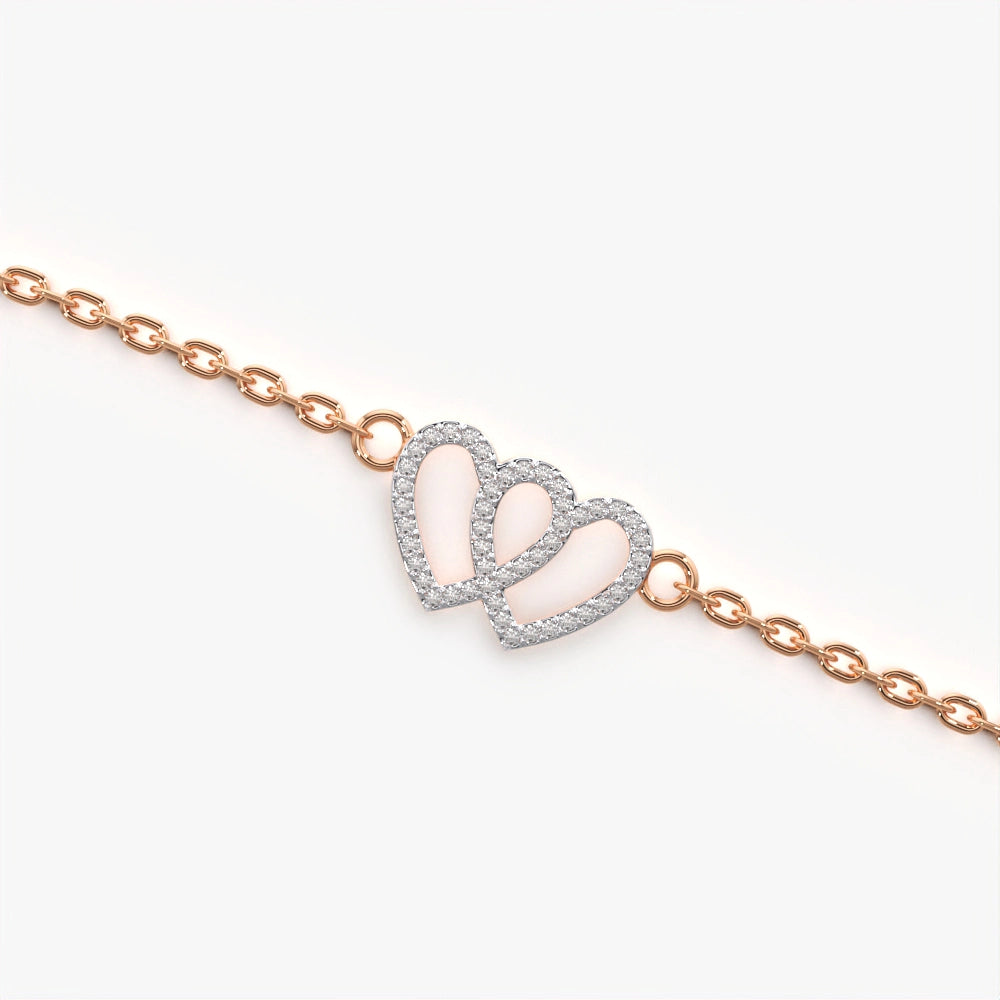 Two Heart Style Charm Bracelet