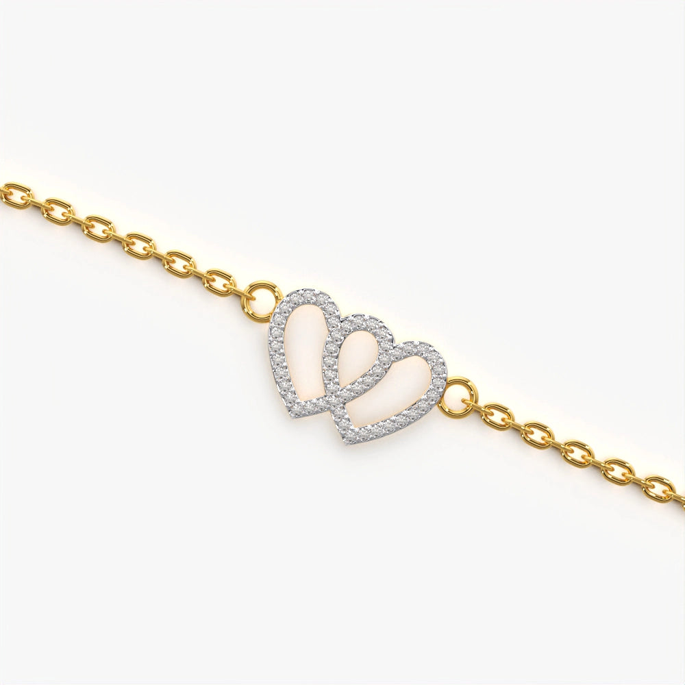 Two Heart Style Charm Bracelet