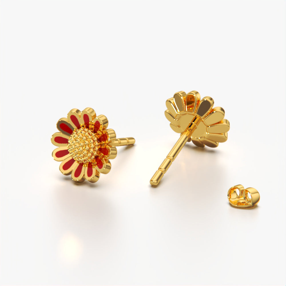 Soft Floral Enamel Studs