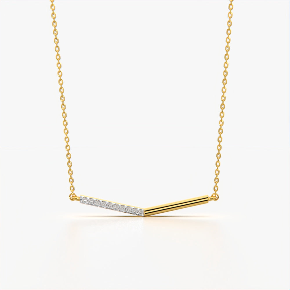 Diamond Bar Pendant Necklace