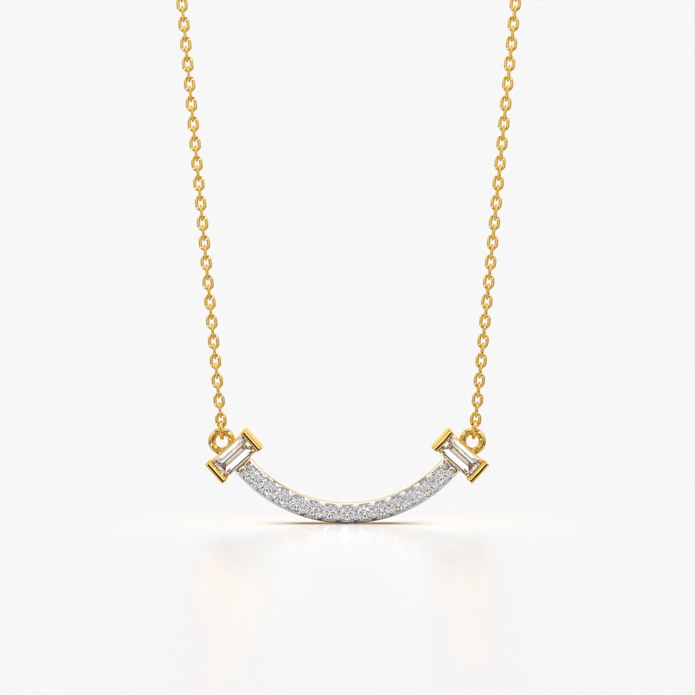 Curved Line of Sparkle Necklace