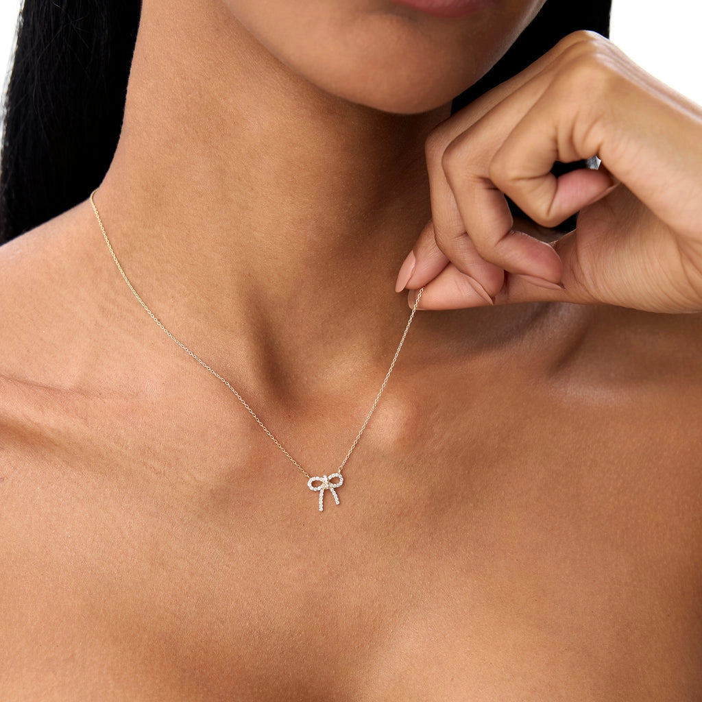 18k Gold Vermeil Bow Necklace