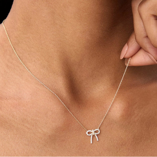 18k Gold Vermeil Bow Necklace