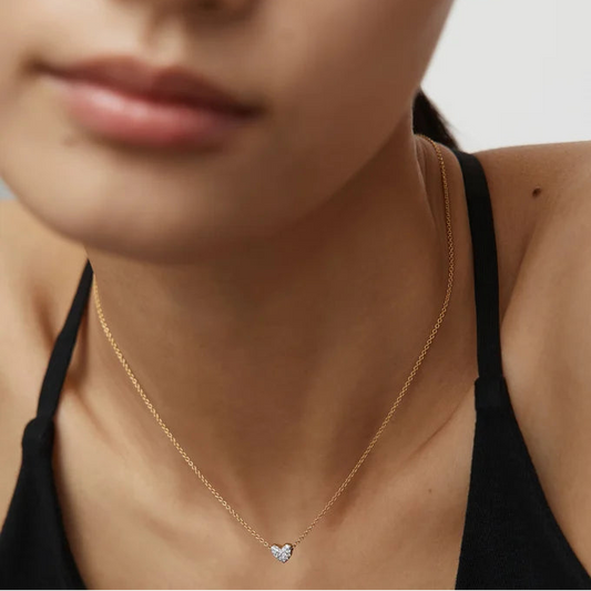 Pave Heart Pendant Necklace