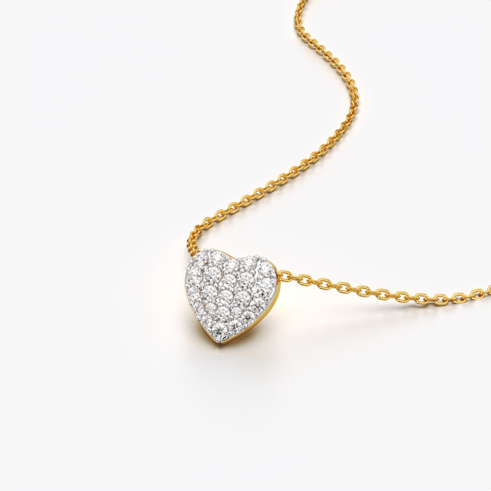 Tiny Pave Heart Pendant Necklace