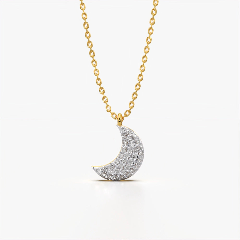 Sparkle Moon Pendant Necklace