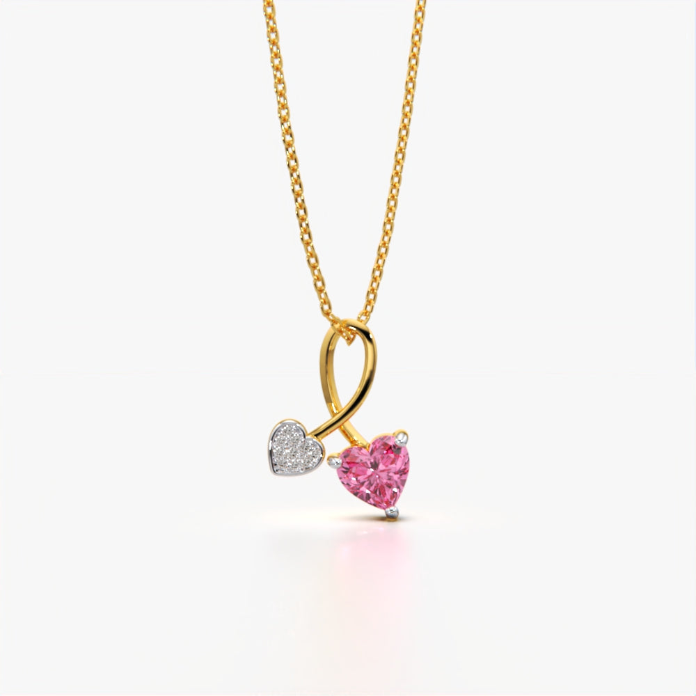Dual Heart Diamonds Necklace - Main Image