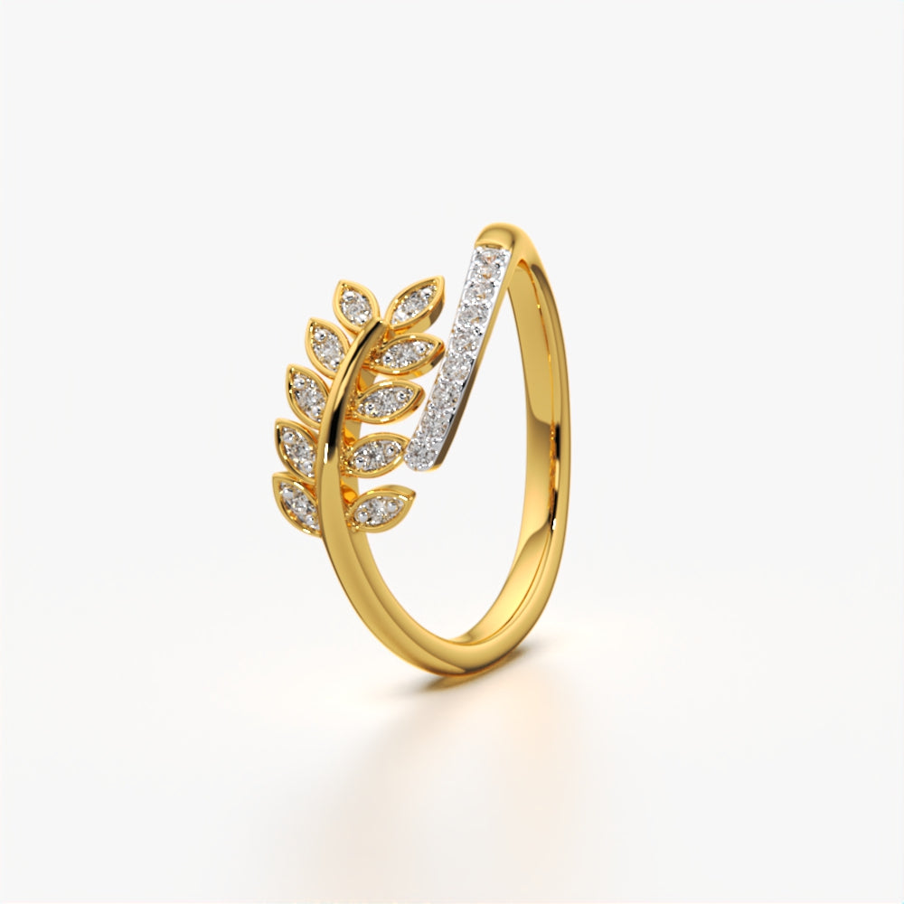 Leaf-Inspired Diamond Ring - Main Image