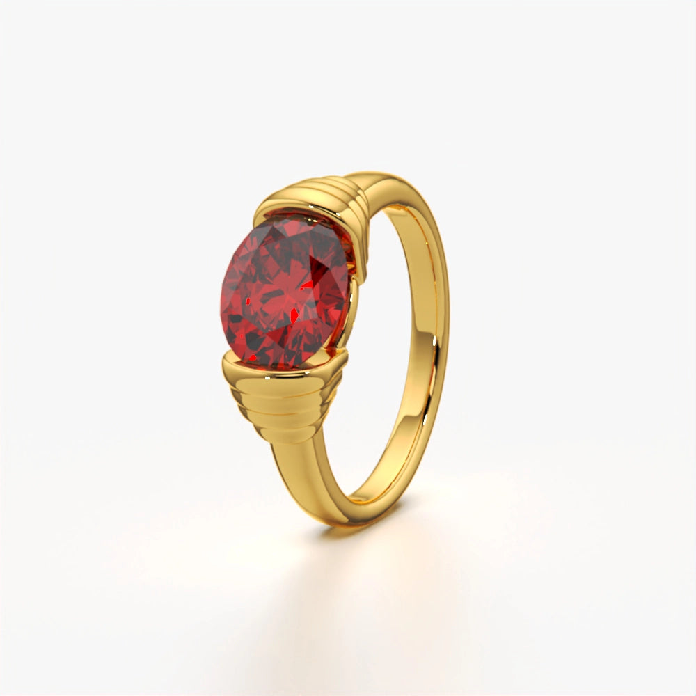 Color Diamond Solitaire Ring