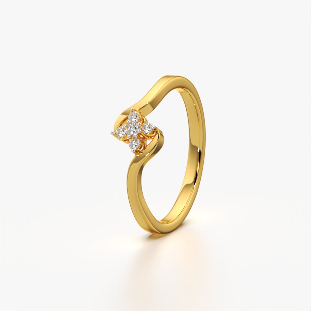 Wavy Design Diamond Ring