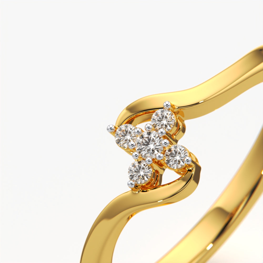 Wavy Design Diamond Ring