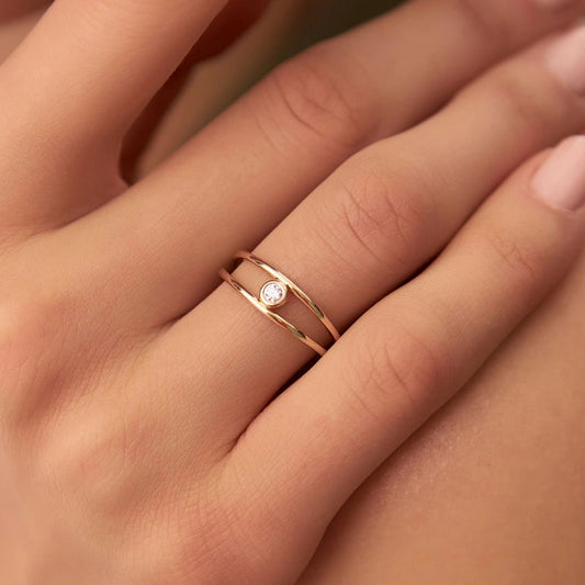 Bezel-Set Solitaire Diamond Ring