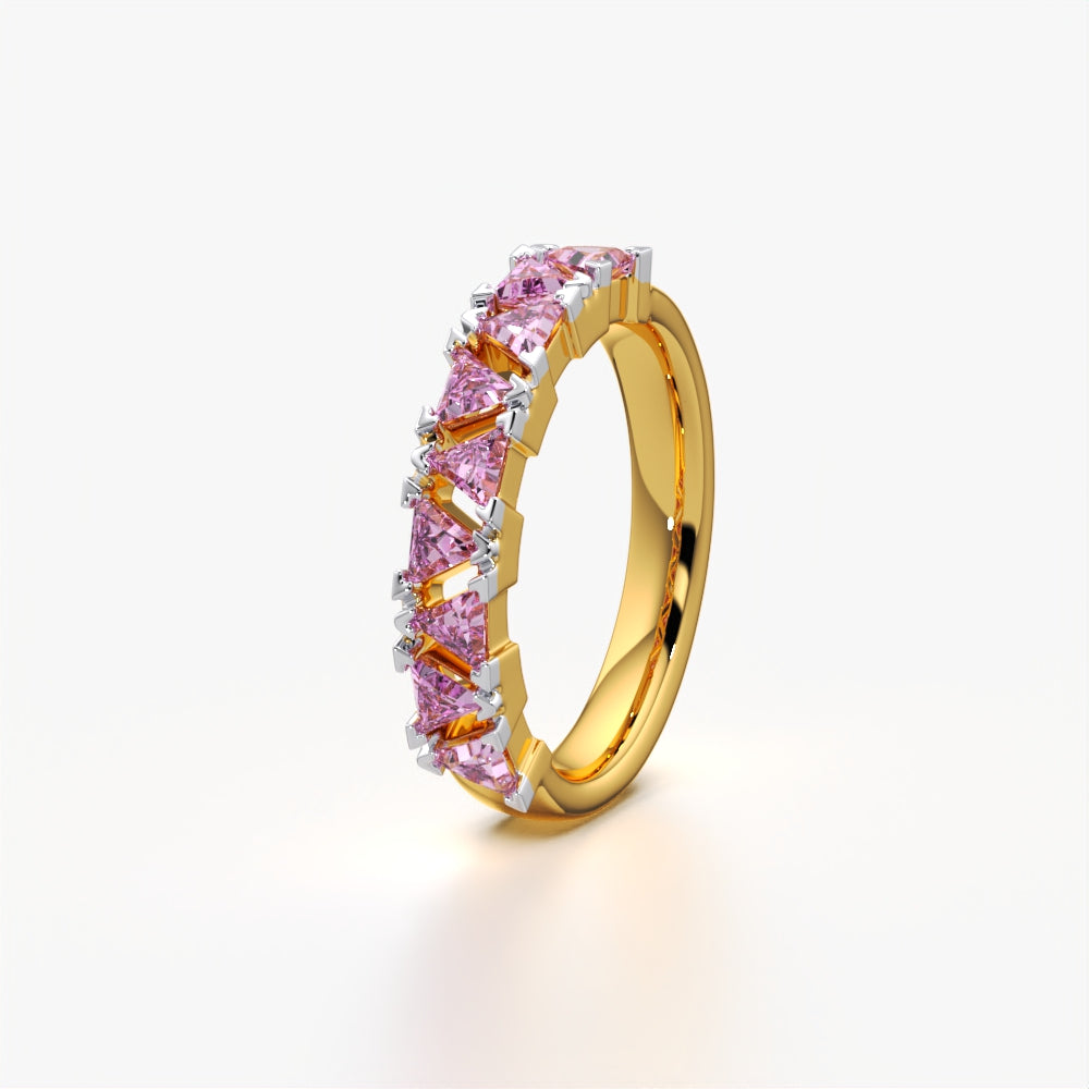Pink Triangle Cut Diamond Band
