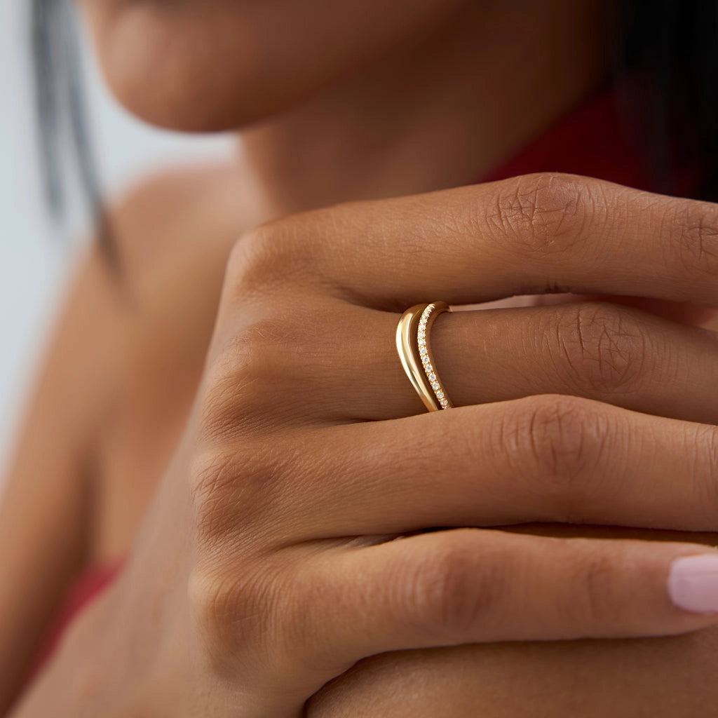Diamond Twist Ring in 18k Gold Vermeil