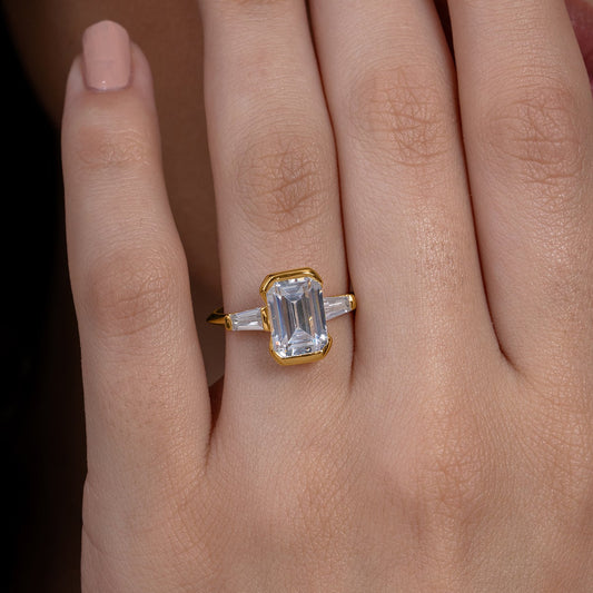 Emerald Cut Trendy Ring