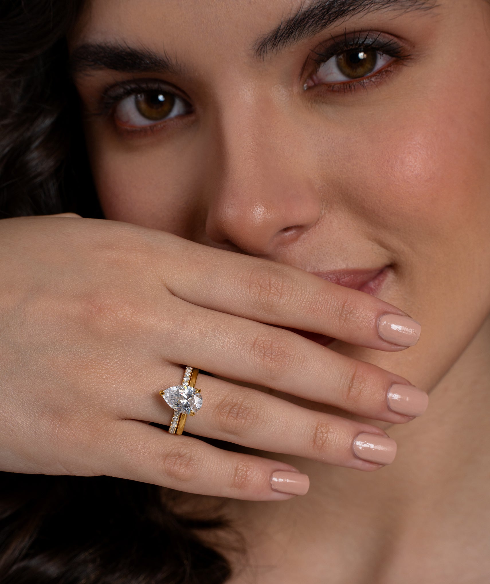 Pear Radiance Ring Set
