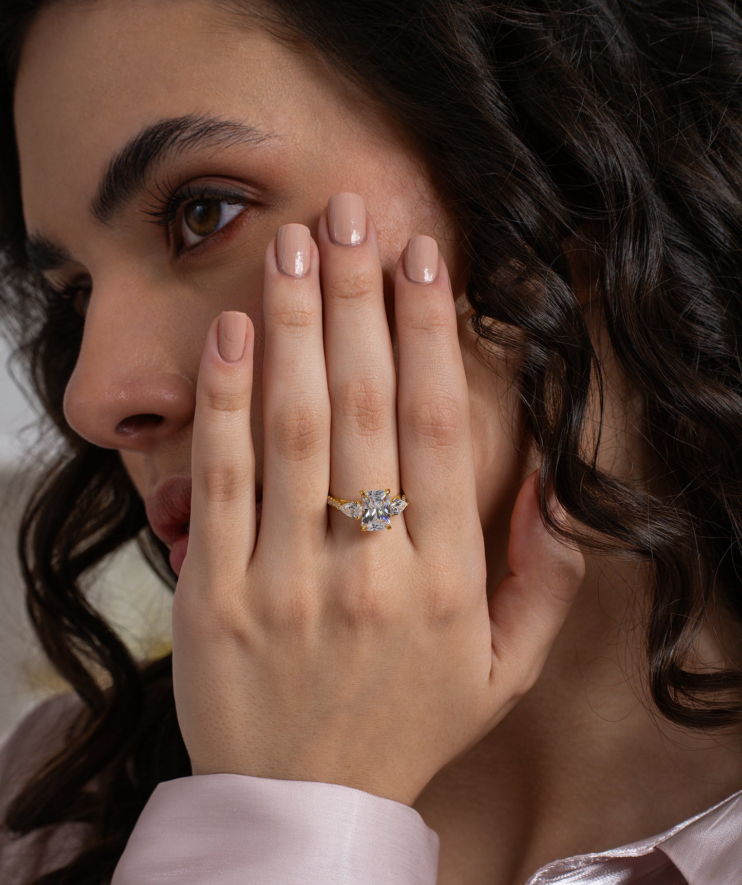 Radiant Cut Trilogy Pave Ring