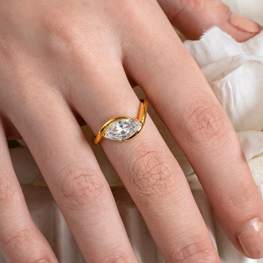 Marquise Twist Solitaire Ring