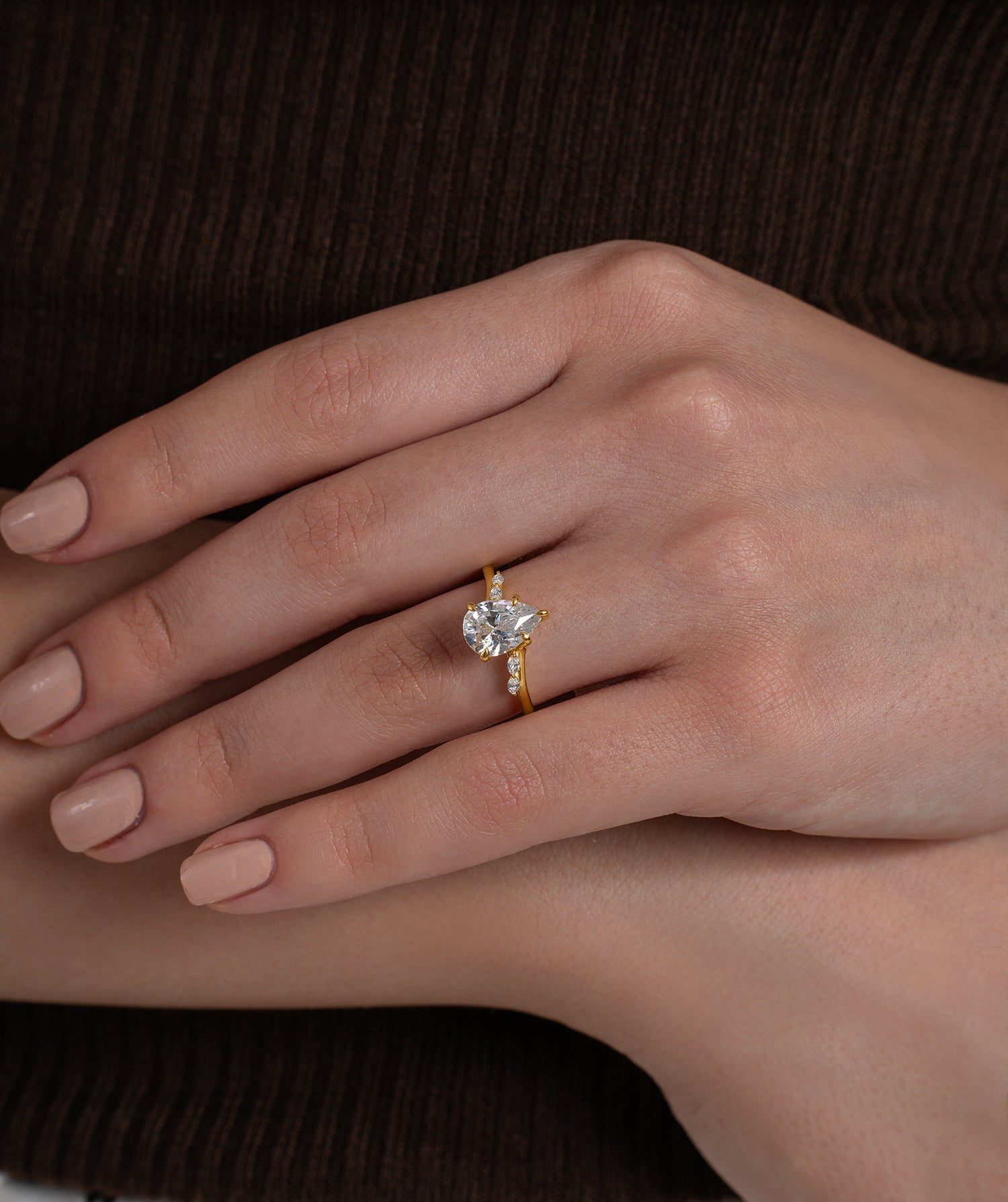 Celestial Bloom Pear Diamond Ring