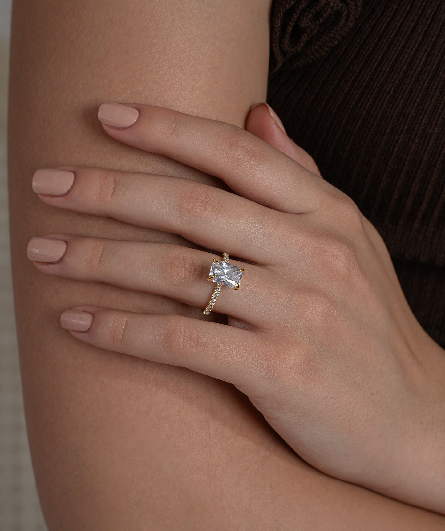 Modern Radiant Solitaire Ring