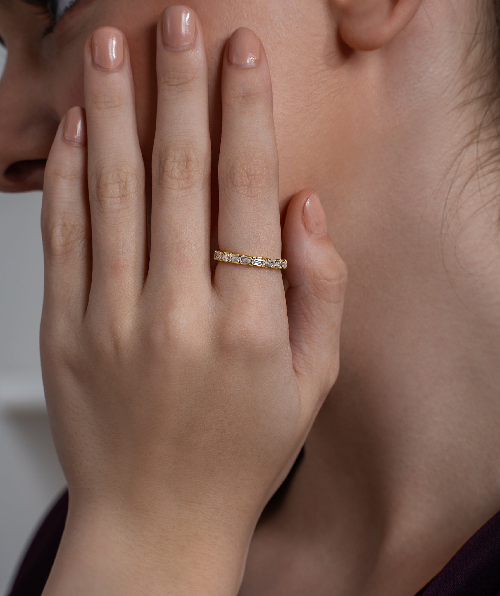 18K Gold Vermeil Emerald-Cut Eternity Band