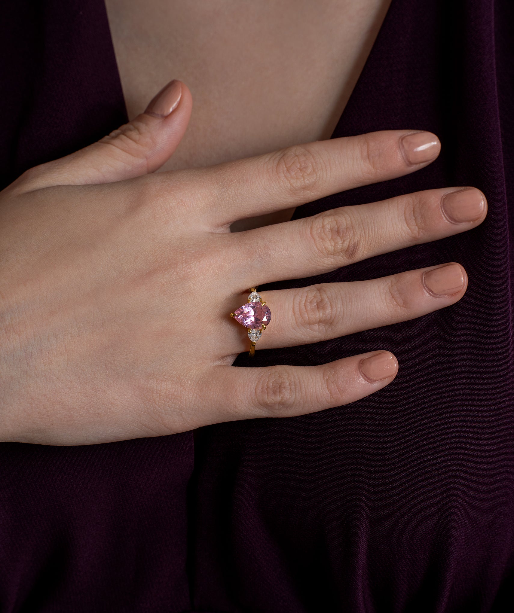 The Pink Teardrop Sparkle Ring