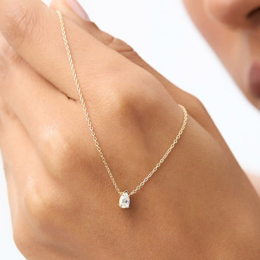 Pear Solitaire Pendant