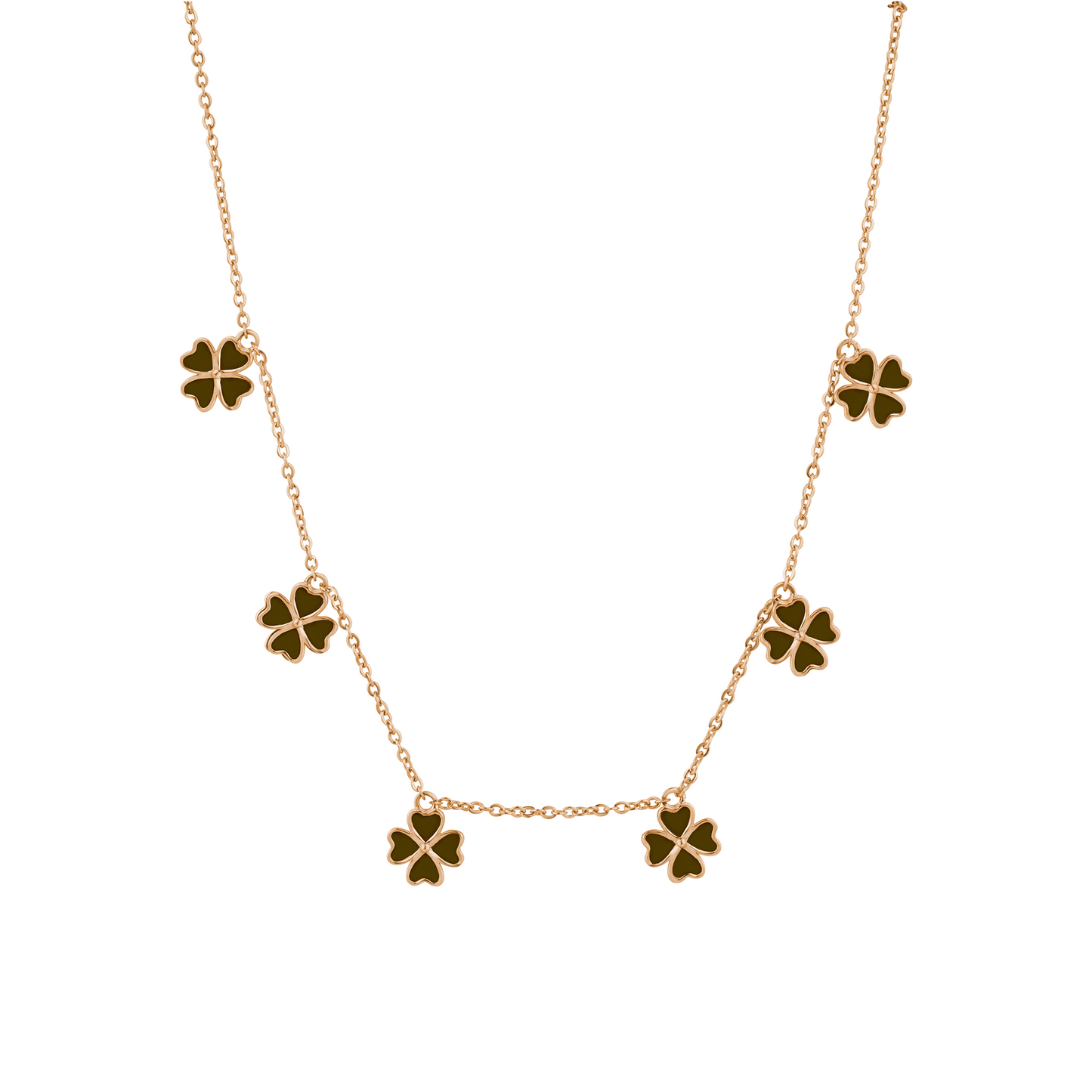 Green Enamel Clover Necklace