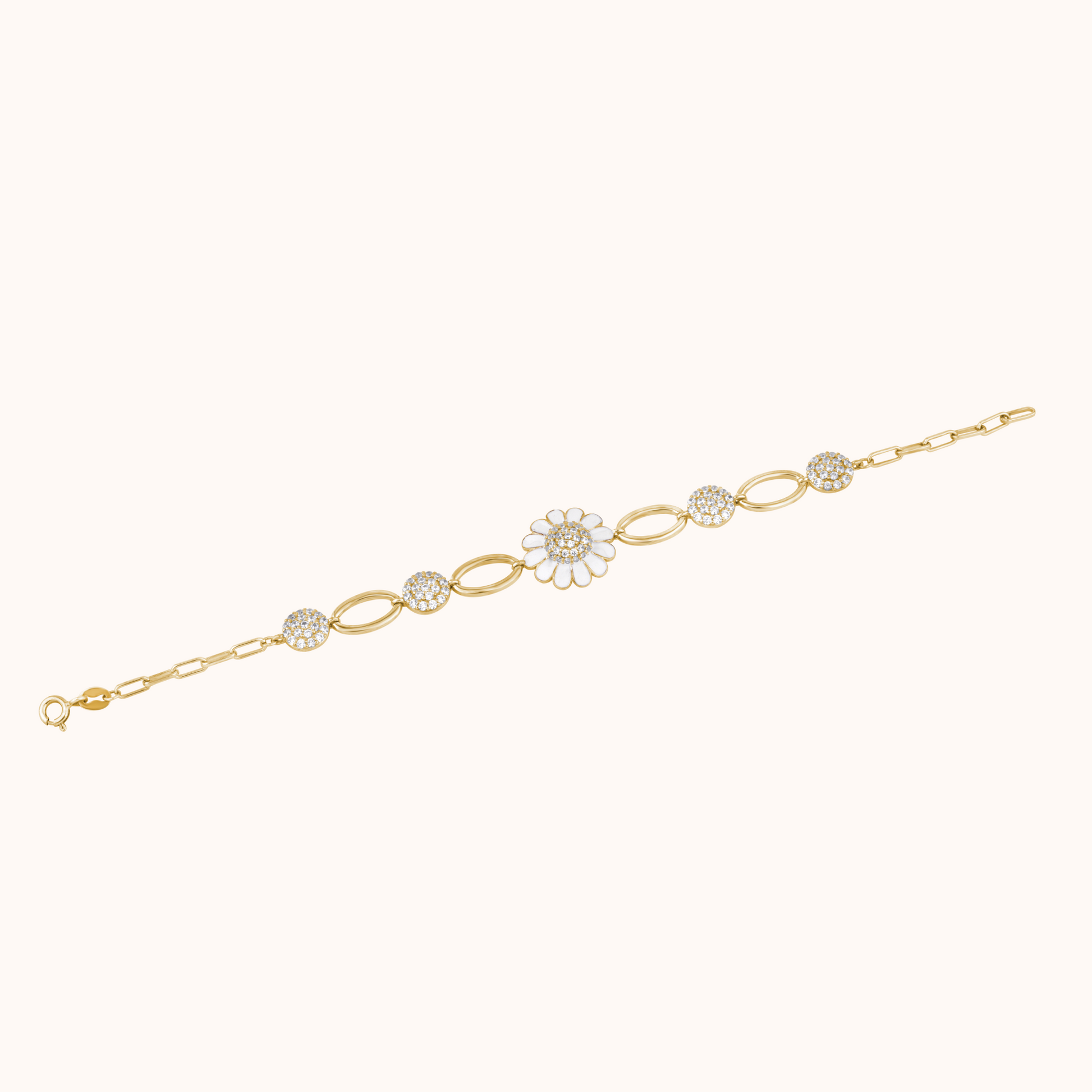Whimsical Floral Diamond Set Bracelet - KYMEE