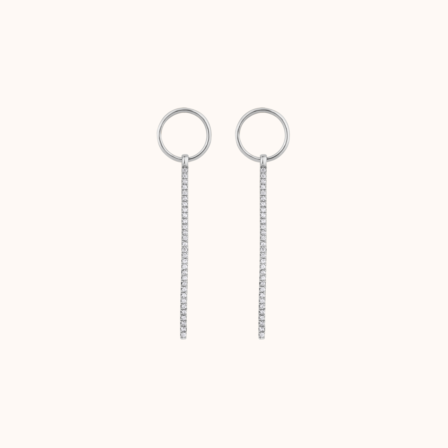 Chain Drop Earring with Circular Stud