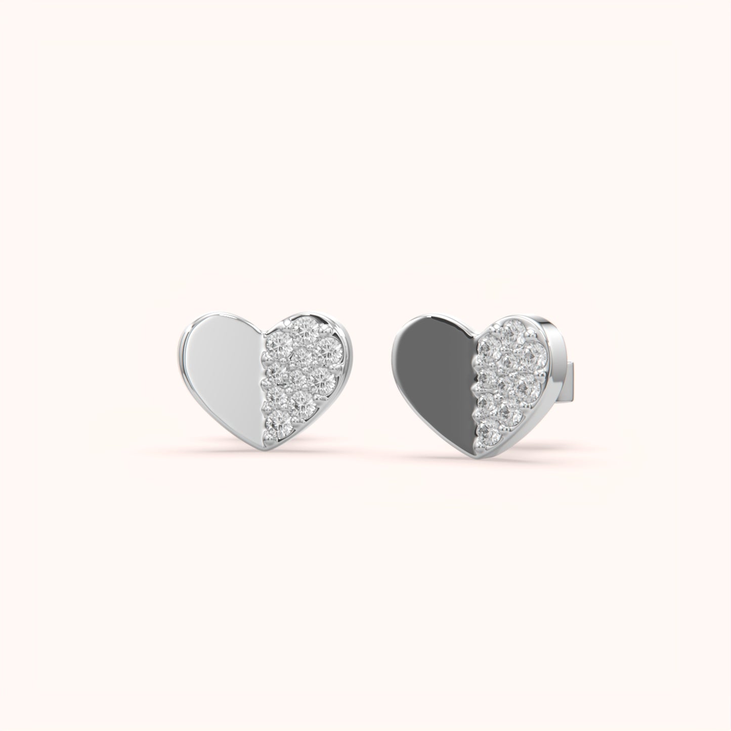 Minimalist Silver Heart Stud